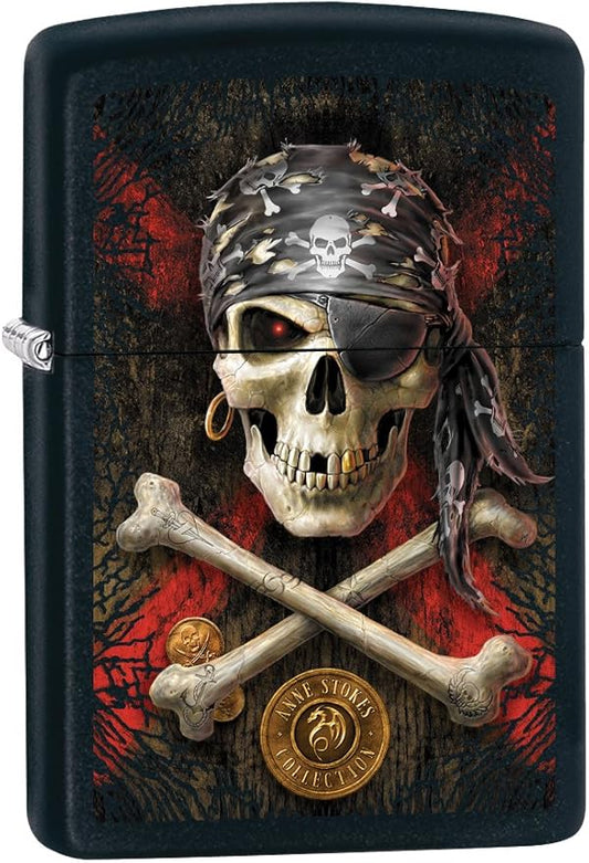 Zippo Lighter: Anne Stokes Pirate Skull - Black Matte 78819