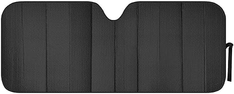 Motor Trend Windshield Sunshade for Car, Truck & SUV, Black - Folding Sun Shade for Front Window, Auto Sun Visor Heat Protection, UV Rays Blocker (58 x 24 Inch)