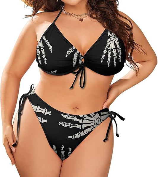 Fashion Sexy Two Piece Bikini Plus Size Hawaiian Swimsuit for Women