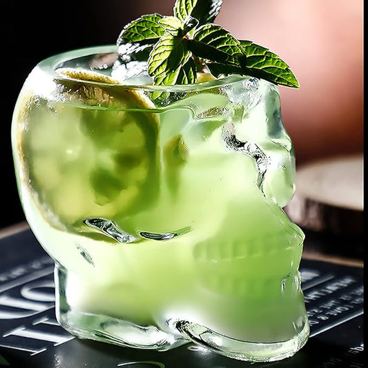 New Skull 350ML 12oz Wine Glass: Large Halloween Themed Party & - Funny Skull Cup for Spirits & Vodka (1pcs)