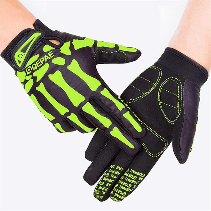 Skull Ghost Riding MTB Bike Gloves Non-Slip Full Finger Off-Road for Running Climbing Riding Biking Outdoor Sports, Gift for Men Women