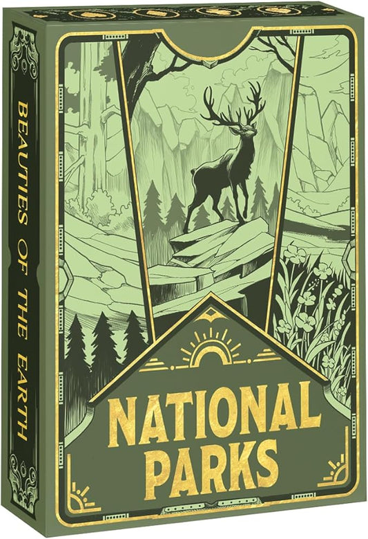 Nature Reserve National Park Playing Cards, Premium Black Core Paper Poker Deck with Linen Texture, Scenic Landscape Wildlife Art, Gift for Card Game Lovers, Family, Collectors