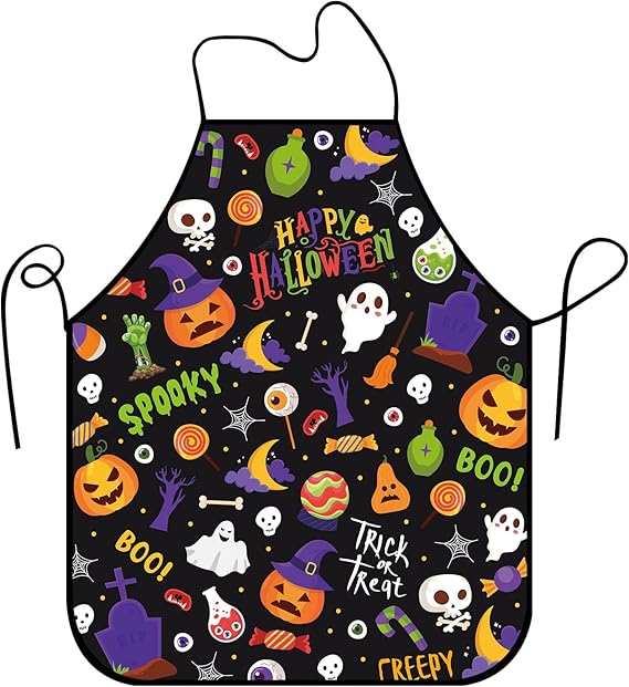 Funny Seasonal Holiday Apron, Adjustable Kitchen Cooking Apron for Women Men BBQ Baking Gardening Party Supplies