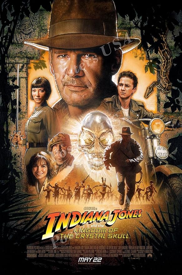 Posters USA Indiana Jones and the Kingdom of the Crystal Skull Movie Poster GLOSSY FINISH - MOV065 (24" x 36" (61cm x 91.5cm))