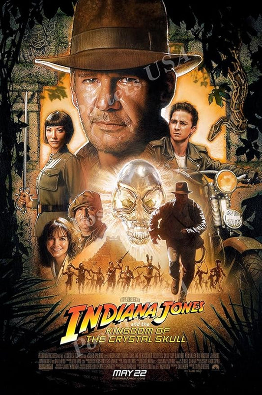 Posters USA Indiana Jones and the Kingdom of the Crystal Skull Movie Poster GLOSSY FINISH - MOV065 (24" x 36" (61cm x 91.5cm))