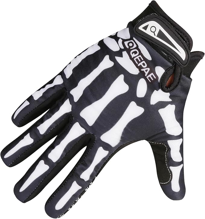 TRIWONDER Skeleton Gloves Cycling Gloves Skull Gloves for Men Women Kids for Bike Bicycle Motorcycles Sports Workout Riding Halloween Breathable Shock-Absorbing