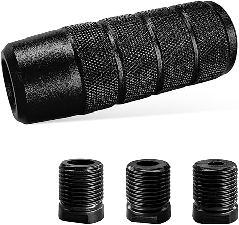 Car Shifter Knob, Aluminum Alloy Cool Car Gear Lever Stick Shifter Handle with 3 Adapters, Shifter Gear Knob Lever for Most Manual Automatic Vehicles, Car Accessories (Black)