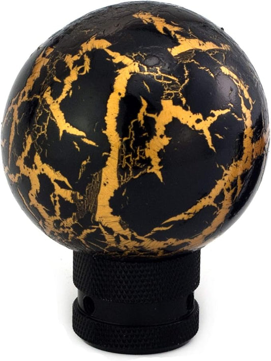 Gear Shifter Handle, Marble Ball Shape MT Car Stick Shift Knob Fit Most Automatic Manual Transmissions, Black