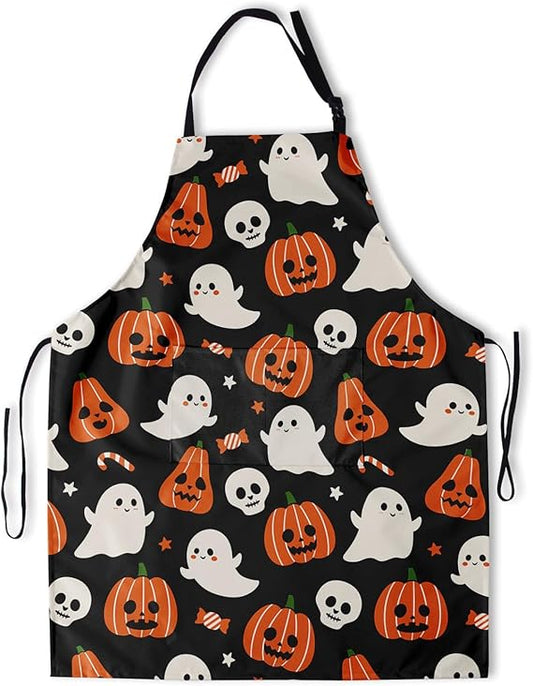 Seasonal Holiday Farmhouse Apron Kitchen Cooking Apron with Pockets Adjustable Neck for Women Men Grill BBQ Baking