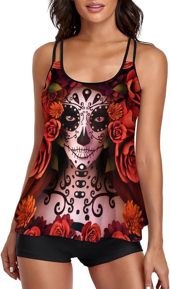Tankini Bathing Suits Swimsuits for Women Tummy Control Tank Tops with Shorts