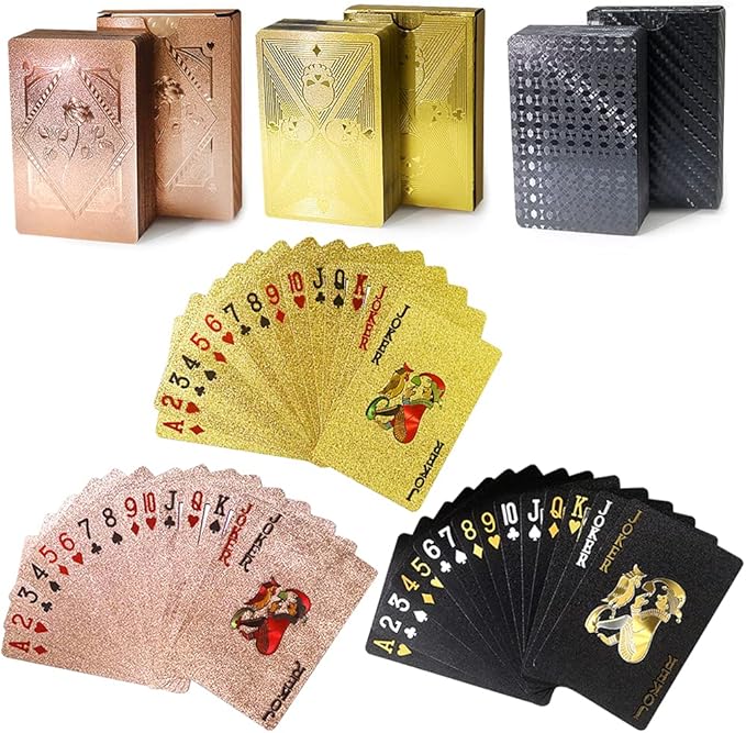 3 Decks Waterproof Playing Cards,Plastic Poker Card with Flexible Case,Deck of Standard Playings Cards Game,Magic Tricks Pool Beach Parties Games,Cool Gadgets Gift for Adults,Gifts for Easter,Birthday