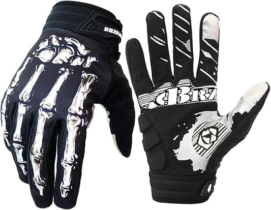 Skeleton Cycling Gloves Motorcycles Gloves Off-Road Vehicle MTB, Bicycle Gloves Shock Absorption Non-Slip Touch Screen Design,for Various Outdoor Sports.