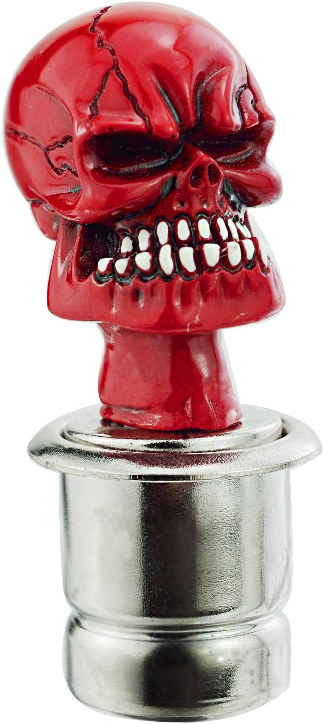 Arenbel Skull Shape Push Button Automatic Car Cigarette Lighter Plug Replacement Accessory Fit Most Vehicles, Red