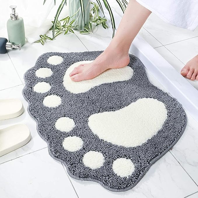 Bathroom Rugs Mats Water Absorbent Non-Slip Mat Used in Bathroom, Shower, Room, Etc.Soft Microfiber Bath Mat Machine Washable Bath Mat Bathroom Mat (Grey, 19x26'')
