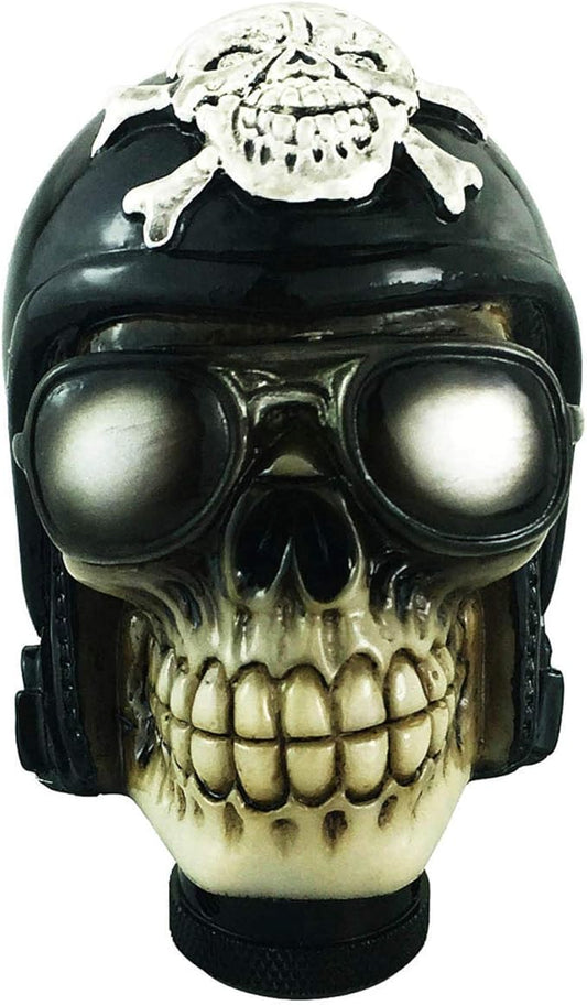 Abfer Manual Knob Shifter Skull Gear Shift Stick Car Shifting Knobs Pirate Style Fit Most Motor Vehicles (Black Glasses)