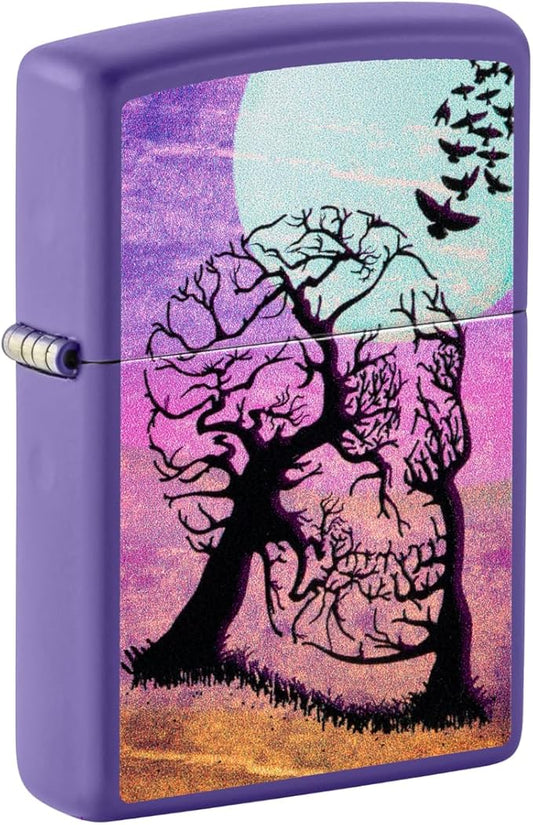 Zippo Unisex-Adult Skull Lighters, Matte Purple Matte Skull Tree