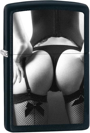 Zippo Lighter, Midnight Girl Collection - View from Behind #1, Black Matte 75048