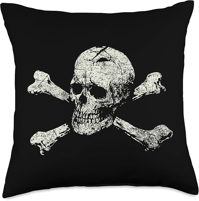 Pirate Skull And Crossbones Flag Throw Pillow