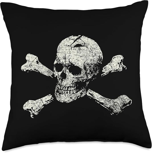 Pirate Skull And Crossbones Flag Throw Pillow