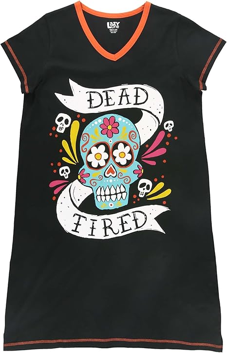 Women's Nightgown, Funny V-Neck Sleep Shirt for Women, Novelty Pajama Shirts