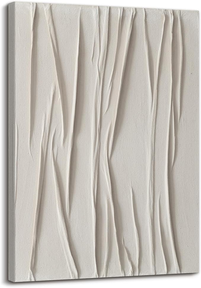 Framed Canvas Print Wall Art Hand Painted Abstract Shapes Illustrations Modern Art Decorative Contemporary for Living Room, Bedroom, Office - 32"x40" (White unframed)