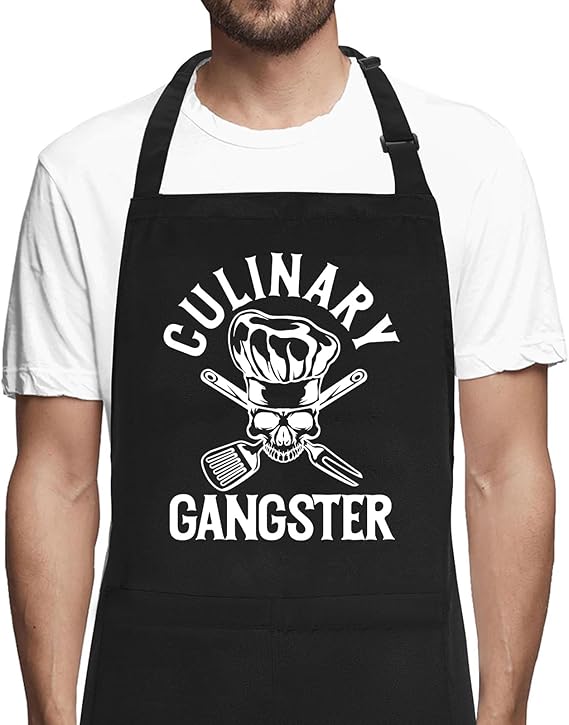 Funny Aprons for Men, Adjustable Mens Apron for Grilling Cooking BBQ, Gifts for Husband Dad Birthday Fathers Day
