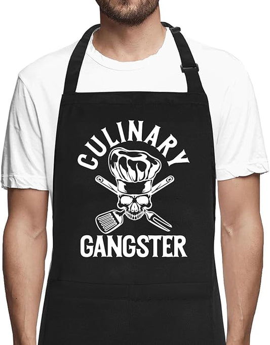 Funny Aprons for Men, Adjustable Mens Apron for Grilling Cooking BBQ, Gifts for Husband Dad Birthday Fathers Day