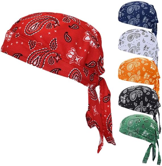 Cooling Do Rags Sweat Wicking Skull Caps Doo Rags Large Motorcycle Dew Rag Head Wrap Bandana Hats Liners for Men and Women