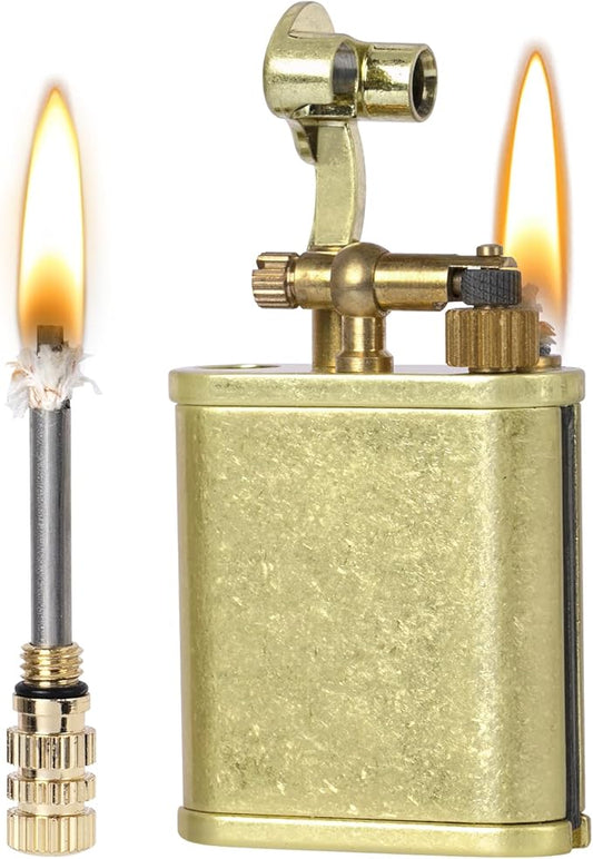Vintage Trench Lighter, Permanent Match, Cool Pipe Lighter, Unique Metal Lighters, Antique Kerosene Lighters Fluid Refillable, Reusable Waterproof Forever Matches, Classic Gift for Men