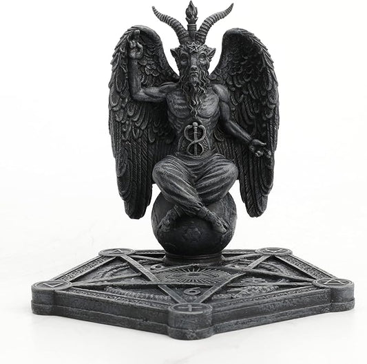 Veronese Design 4 1/2 Inch Baphomet Pentagram Incense Stick Burner Resin Sculpture