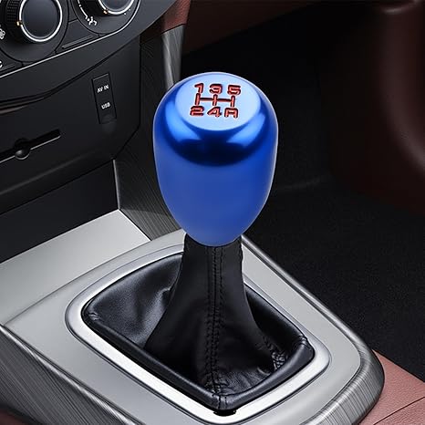 Car Gear Shift Knobs, Shifter Knobs, Aluminum Alloy Car Stick Shift Knob with Adapter, Automotive Interior Accessories 5 Speed Manual Shifter Lever Universal for Most Manual Vehicles (Blue)