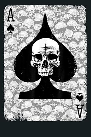Vintage Ace Of Spades Gambler Goth Dead Skull Playing Card: Notebook Planner - 6x9 inch Daily Planner Journal, To Do List Notebook, Daily Organizer, 114 Pages