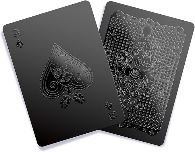 Gent Supply Black Waterproof Plastic Playing Cards - Day of The Dead