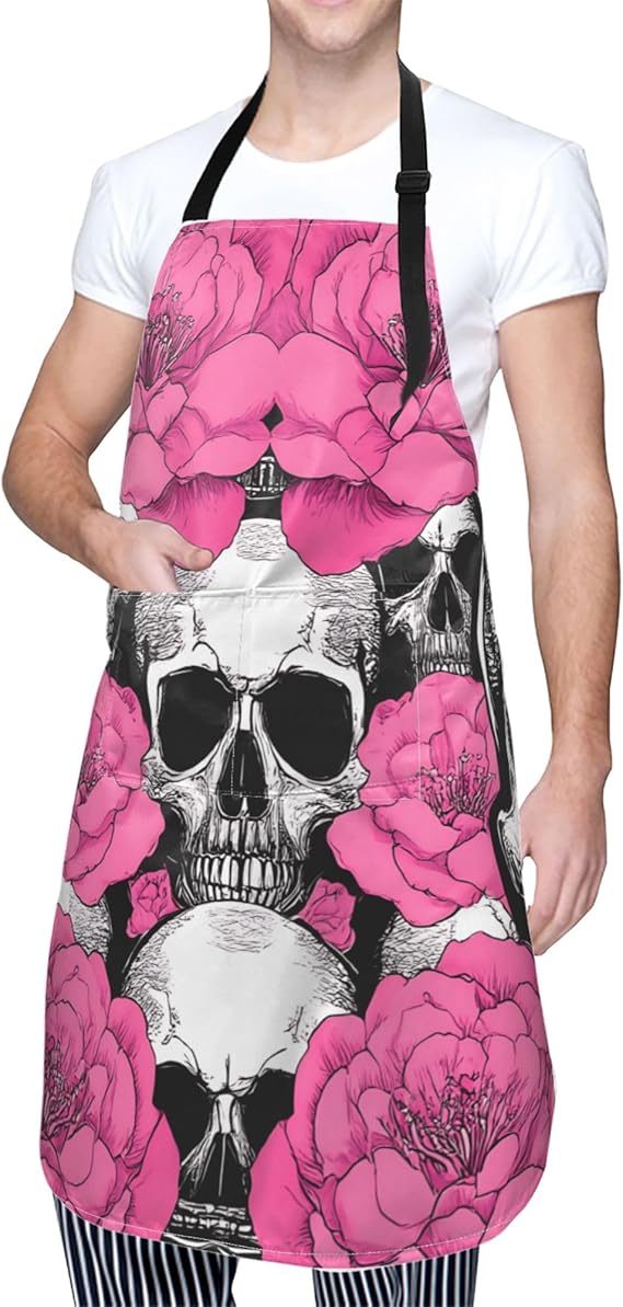 Vintage Cocktails Cooking Apron With Pockets Unisex Oxford Cloth Kitchen Apron Adjustable Neck Waterproof 28x33 Inch