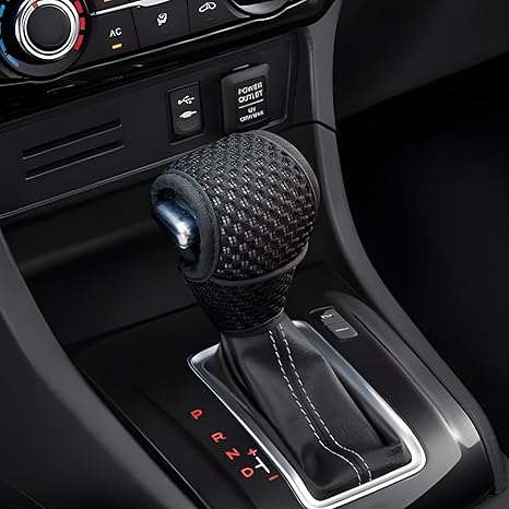 Car Gear Shift Knob Cover, Breathable Car Gear Shifting Knob Cover Protector, Anti-Slip Shifter Cover Universal for Most Cars SUVs Trucks, Vehicle Interior Decor Accessories (Black)