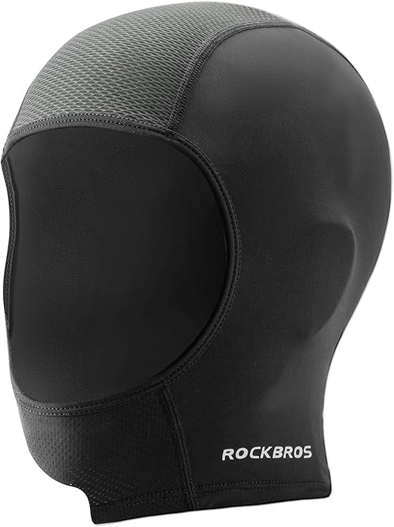 ROCKBROS Cooling Ice Silk Mask Skull Cap Helmet Liner Balaclava Mask UV Protection Under Helmet Liner Black