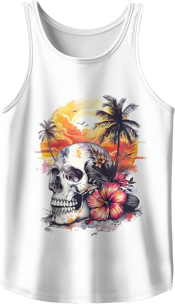 Mens Tank Tops Summer Sleeveless Shirts Beach Graphic Tank Tops Men 4th of July Tank Top Cut Off Patriotic Shirts