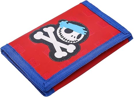 Kids Wallet for Boys, RFID Blocking Trifold Canvas Outdoor Sports Wallet, Boys Festival Gifts, Birthday Gifts - White Skull