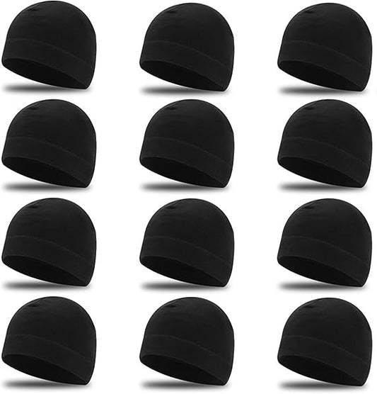 12 Pieces Fleece Skull Cap for Men Women Winter Helmet Liner Thermal Cycling Cap