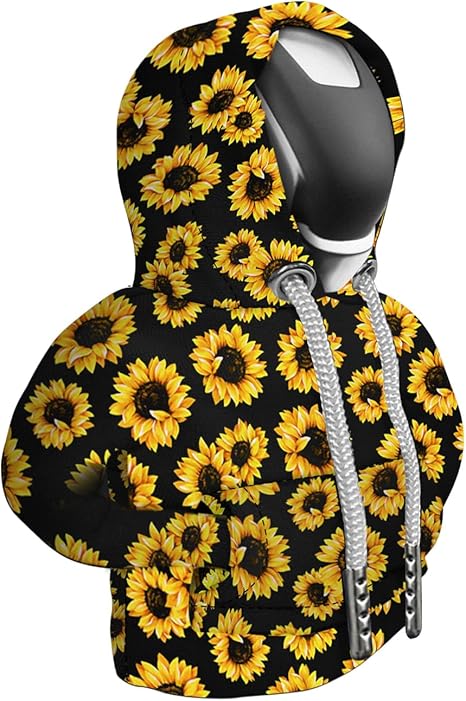 SuperKaKa Car Gear Shift Hoodie, Sunflower Shifter Knob Hoodie Cover for Cars, Trucks, SUVs, Auto Interior Protector Decoration Gadgets for Women Men 2024