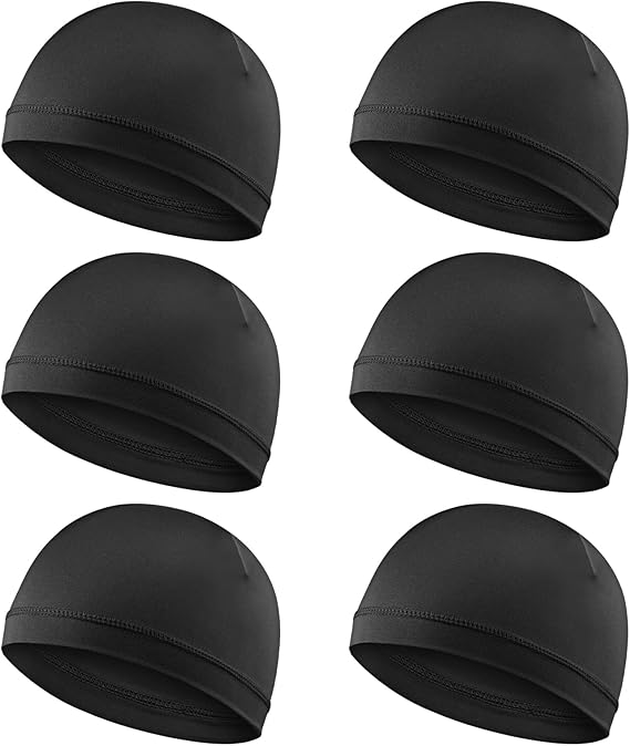 6pcs Cooling Skull Cap Helmet Liner Sweat Wicking Cycling Running Hat Hard Hat Liner Running Cap Head Caps for Men Women Motorcycle Bicycle