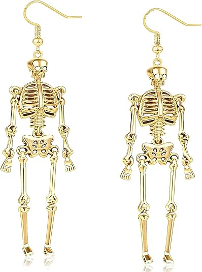 Punk Skeleton Earrings for Women Gothic Skull Dangle Earring Party Outfits Jewelry Gifts