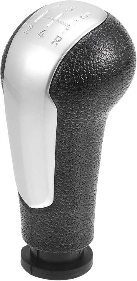 5 Speed Manual Gear Shifter Knob for Chevrolet Spark Durable | Front Automotive Gearbox Stick Shifter Lever Knob Black and Silver Tone Plastic 1 Pcs