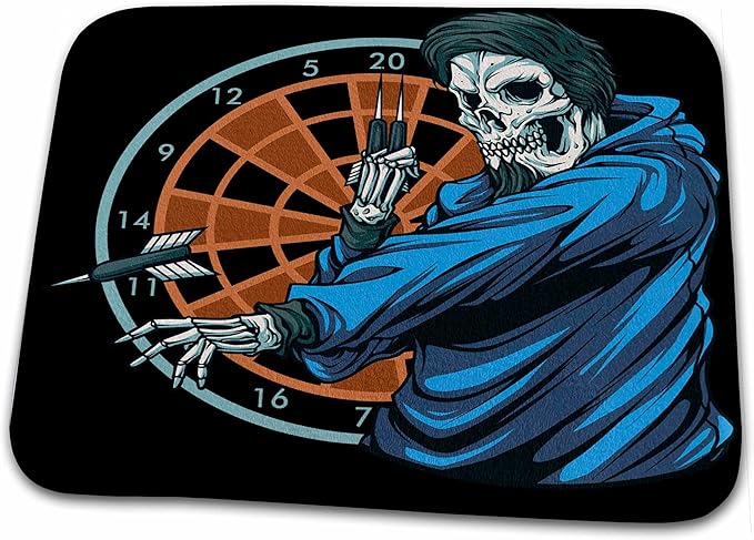 3dRose Horror Skull with Arrow and Dartboard for Darts... - Bathroom Bath Rug Mats (rug-333573-1)
