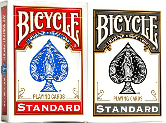 Bicycle Rider Back Playing Cards, Standard Index, Red & Black Decks of Cards, Premium Poker Cards for Blackjack, Casino Games & Family Game Night, 2 Count (Pack of 1)