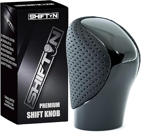 Gear Shift Knob Shifter for Lexus ES GS GX is NX RC RX 200t 300 350 3450h 450hL 350L (Black Leather/Piano Black)