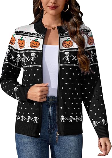Womens Long Sleeve Knitted Zip Up Sweater Cardigans Sweaters Lightweight Zipper Sweatshirts Jacket