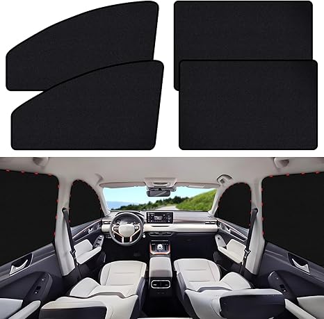 ZATOOTO Suede Car Window Shades 4PCS - Car Window Covers for Ultimate Privacy, UV Protection, and Heat Insulation, Sun Shade Perfect for Camping, Travel, Baby Safety, and Daily Use