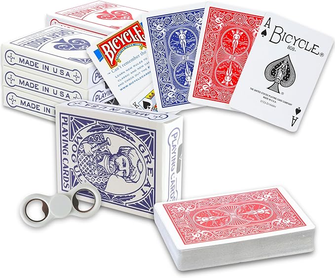 Bicycle Vintage Great Mogul Rider Back Playing Cards 6 Pack - Bundle with 6 Air Cushioned Playing Card Decks | Collectible Bulk Playing Cards