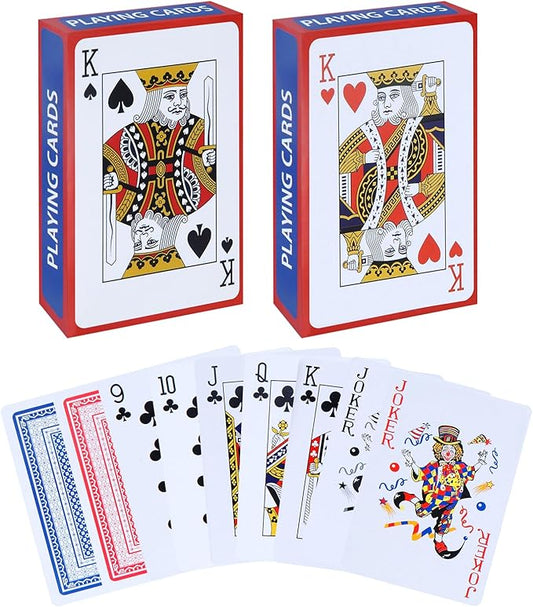 Classic Design Playing Cards 2 Pack,Standard Deck of Playing Cards Bulk,Poker Cards Professional for Blackjack Table(Blue,Red)
